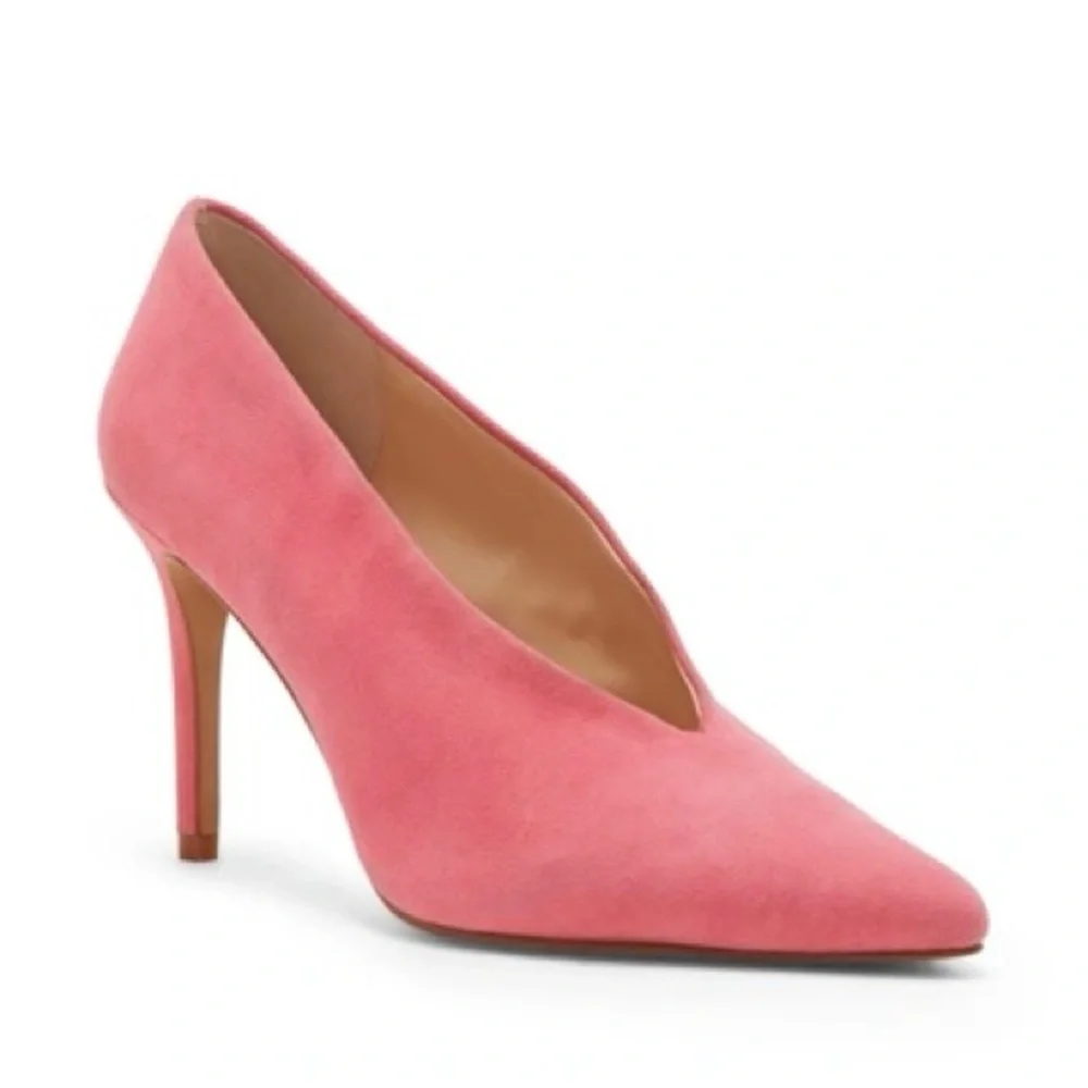 Vince Camuto Ankia Soft Pink Suede Pump Heels - Picture 2 of 16